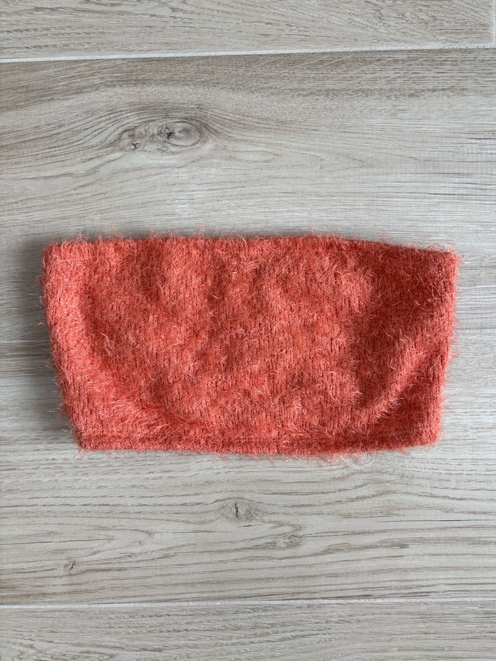 UO Urban Renewal Remnants Fuzzy Strapless Tube Top Coral Women’s Size Medium